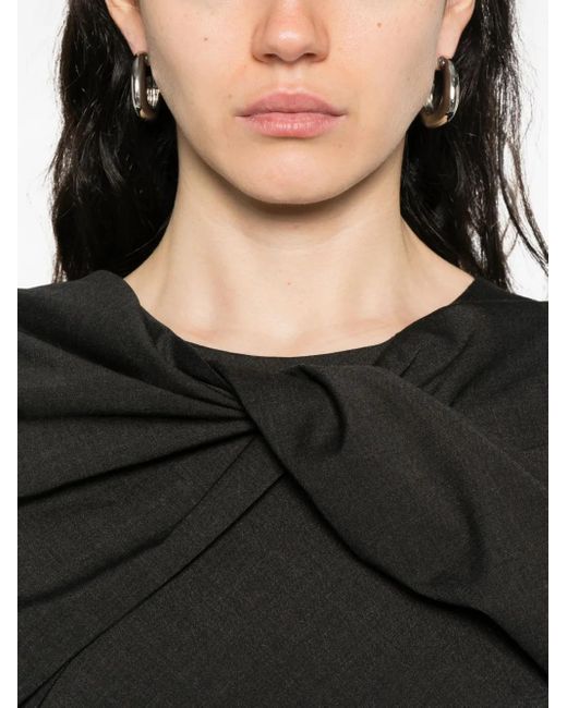 Alberta Ferretti Black Kleid mit Schleifendetail