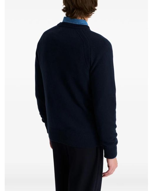 Pringle of Scotland Blue Crew-Neck Logo Sweater for men