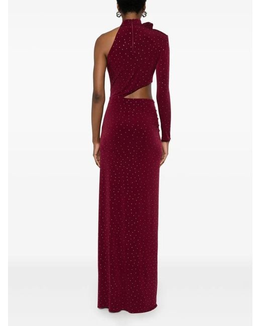 Nissa Red Rhinestone-Embellished Maxi Dress