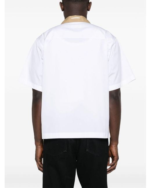 DSquared² White Plaid Poplin Shirt for men