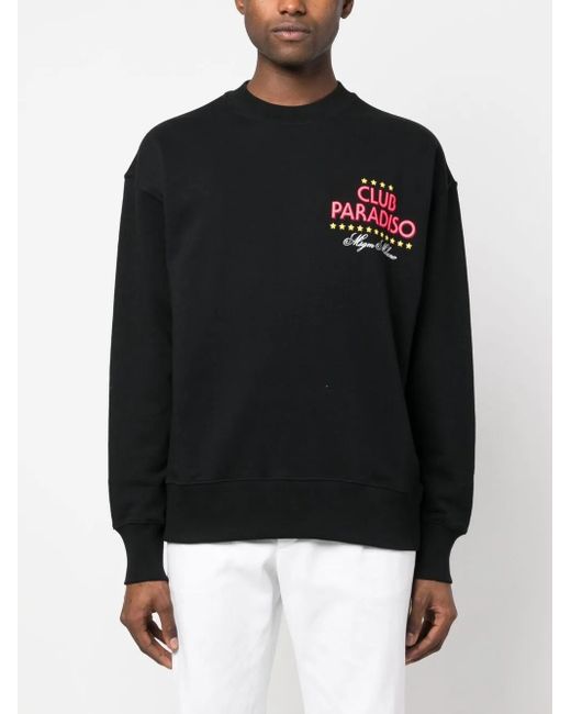 MSGM Black Logo-Print Sweatshirt for men