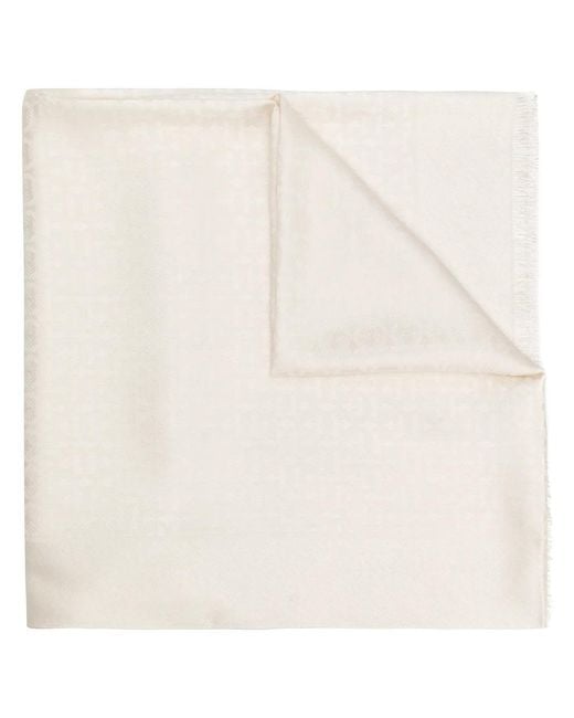 Ferragamo Natural Gancini Silk And Wool Stole