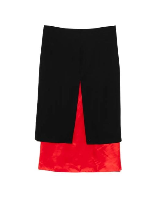 Rohe Red Jupe Mi-Longue À Design Structuré