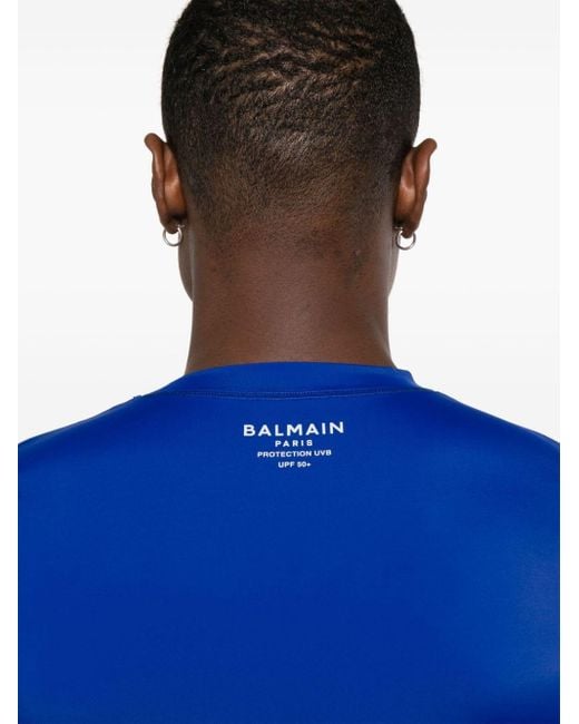 Balmain T-Shirt mit Logo-Print in Blue für Herren