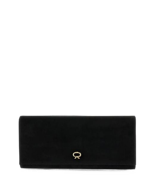 Gianvito Rossi Black Monica Suede Clutch Bag