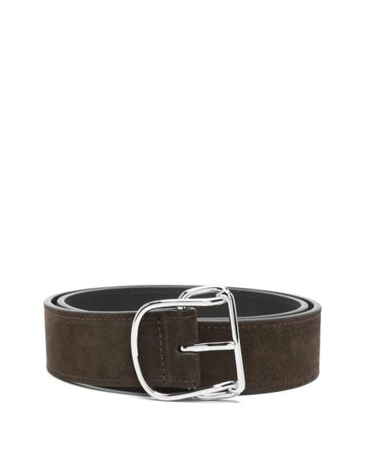 Totême Gray Swirl Suede Belt