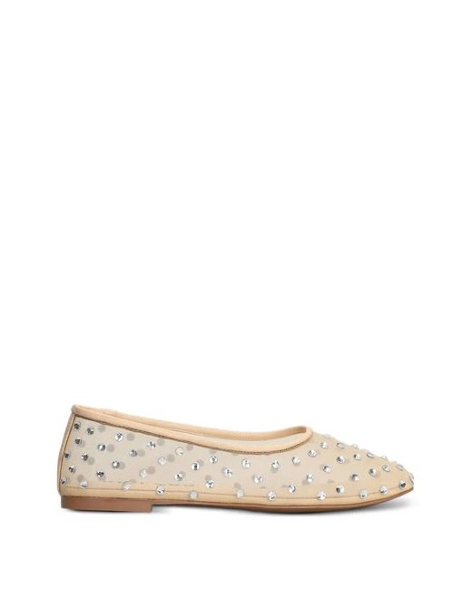 Bibi Lou Natural Crystal-Embellished Ballet Flats