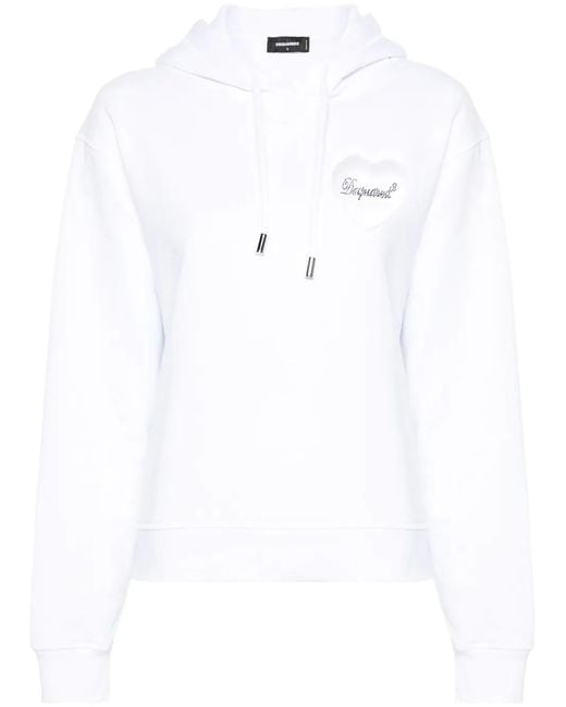 DSquared² White Cool Fit Cotton Hoodie