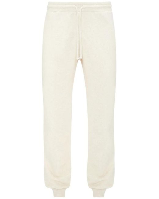 J.W. Anderson Natural Slogan-Embroidered Cotton Track Pants for men