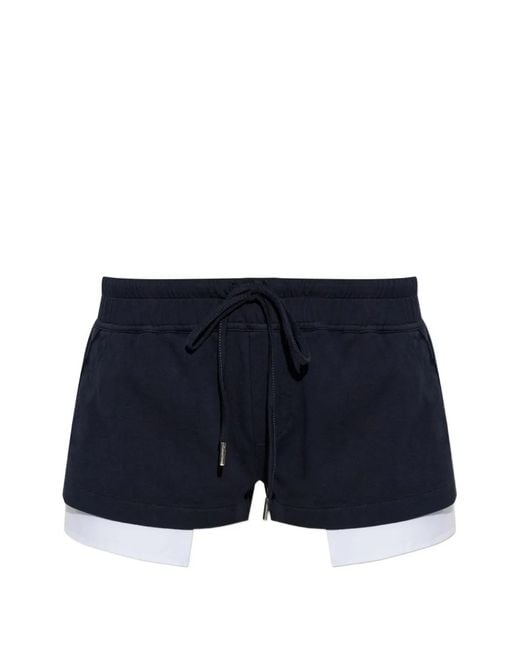 DSquared² Blue Layered Drawstring Shorts