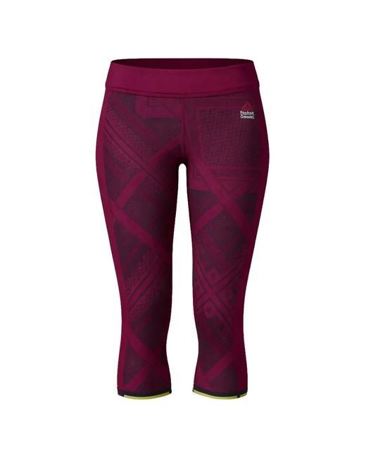 Reebok Purple Patterned Elasticated Cropped Leggings