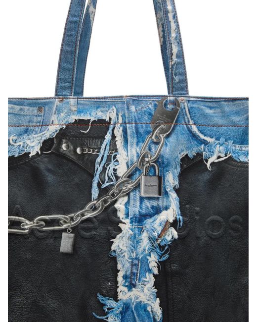 Acne Blue Denim Print Tote
