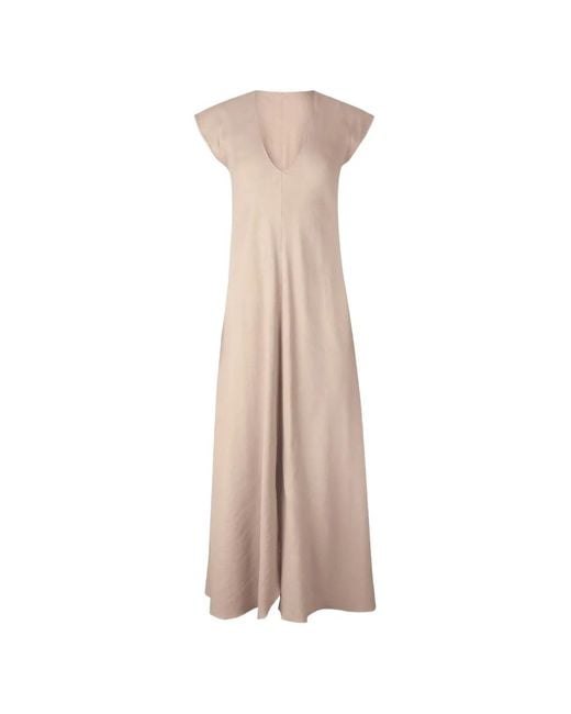 Peter Cohen Natural Doves V-Neck Maxi Dress