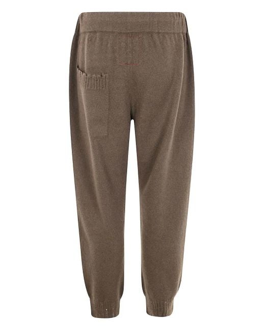 Uma Wang Brown Drawstring Knitted Trousers for men