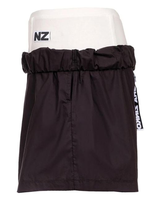 Natasha Zinko Shorts Met Elastische Tailleband En Logolabel in het Black