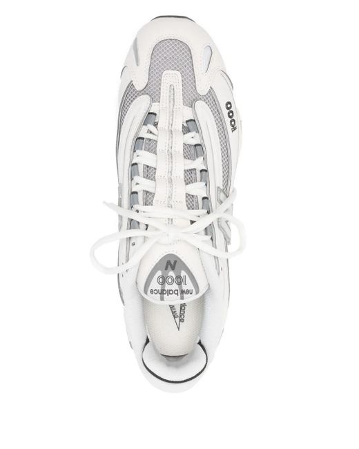New Balance White Calf Leather Sneakers