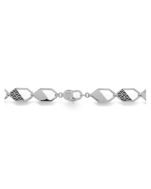 Fendi White Ff Motif Geometric-Link Necklace for men