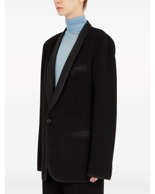 Maison Margiela Black Wool Single-Breasted Blazer Jacket