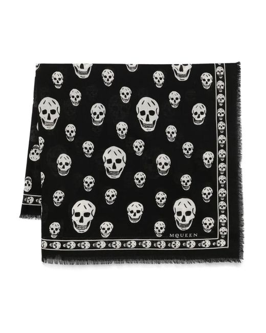 McQueen Black Silk Scarf