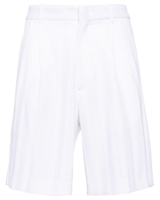 Missoni White Zigzag-woven Chino Shorts for men