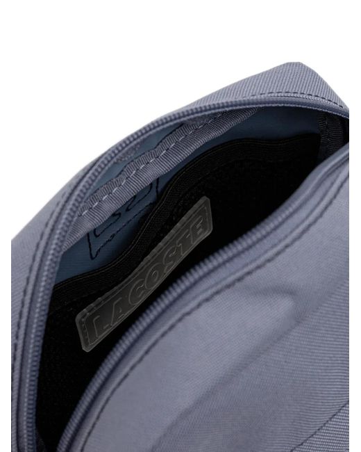 Lacoste Blue Landscape Crocodile Logo-Patch Bag for men