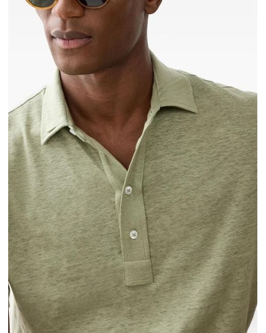 Ralph Lauren Green Linen Polo Shirt for men