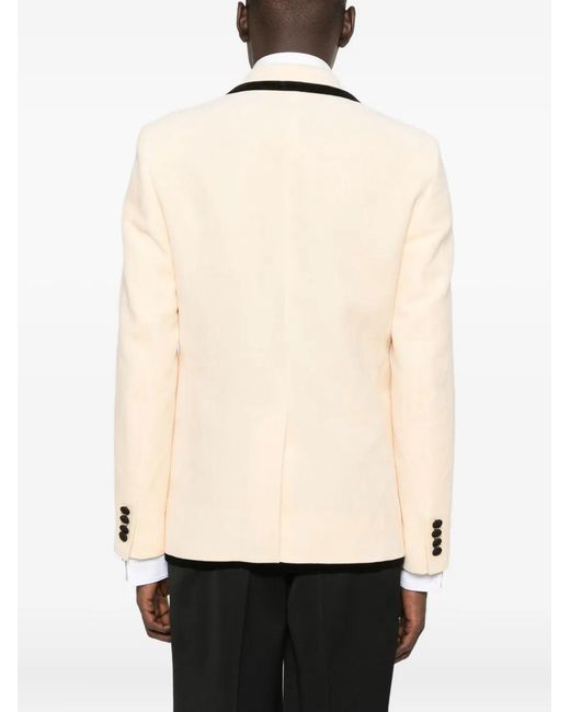 Valentino Garavani Natural Double-Breasted Embroidered Blazer for men