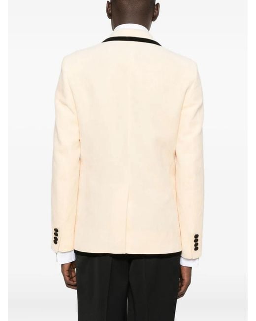 Valentino Garavani Natural Double-Breasted Embroidered Blazer for men