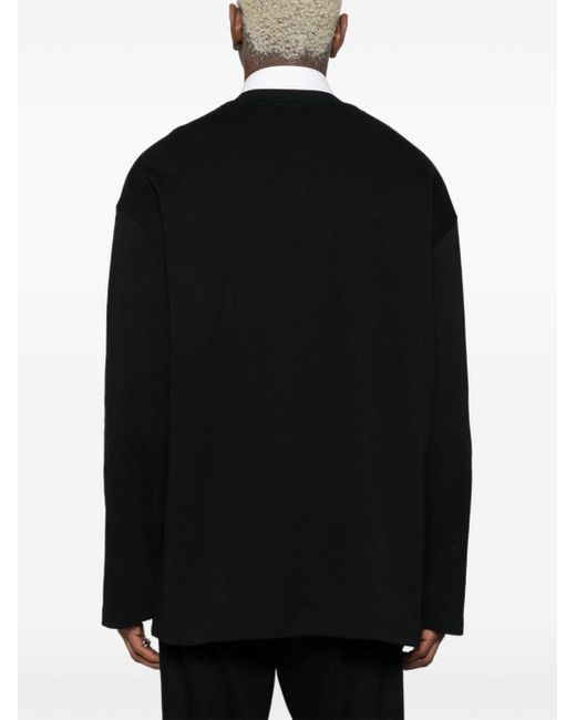 Versace Black Logo-print Cotton Sweatshirt for men