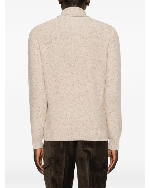 Gran Sasso Natural Diamond-Knit Roll-Neck Sweater for men