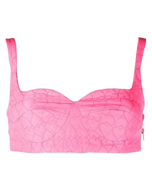 Marco Rambaldi Pink Heart-Print Bralette Top