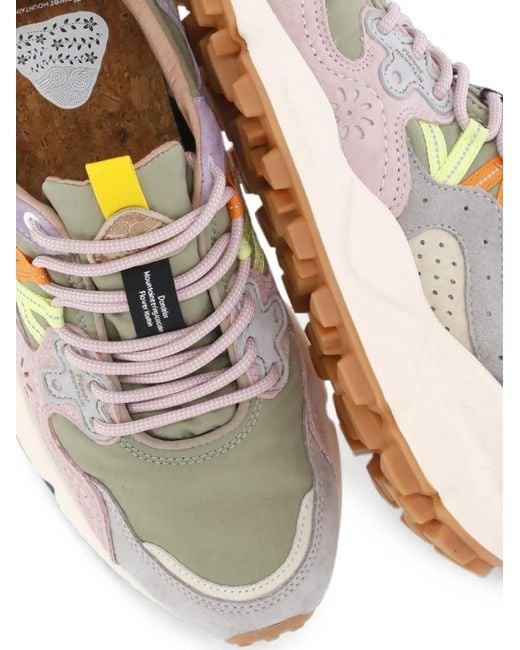 Flower Mountain White Yamano 3 Suede-Panelled Sneakers
