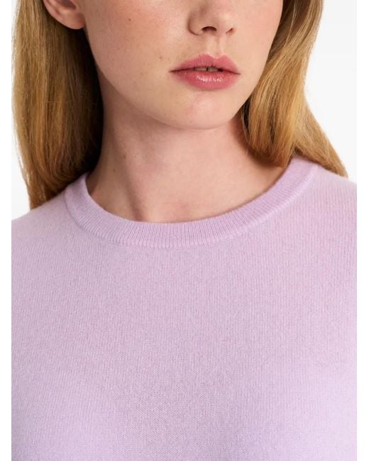 Pringle of Scotland Purple Kaschmirpullover Mit Rundhalsausschnitt