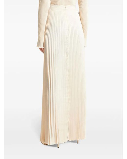 L'idée Natural Gala Pleated Floor-Length Skirt