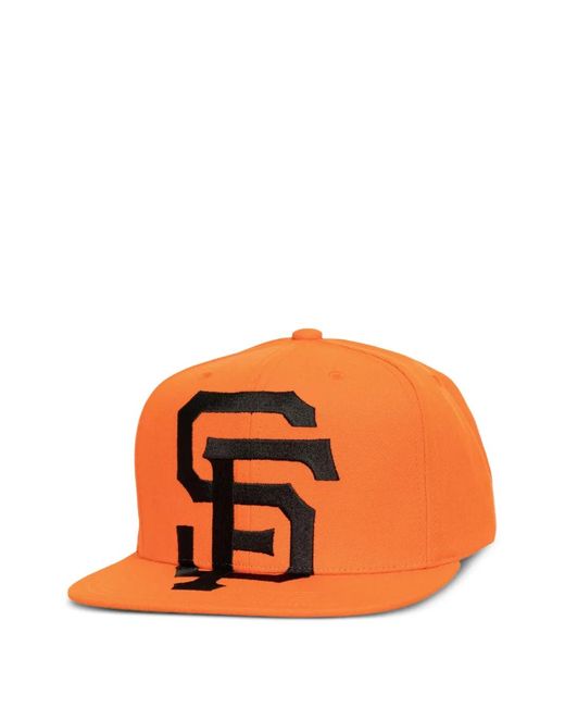 Mitchell & Ness Orange Mlb San Francisco Giants Logo Snapback Cap for men