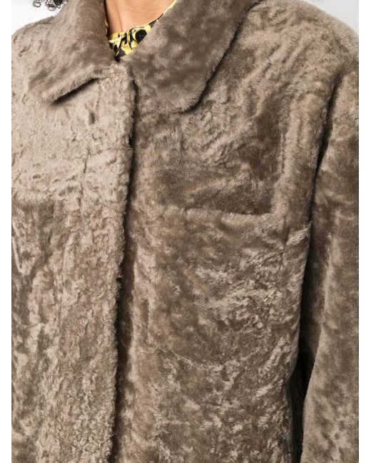 Liska Brown Reversible Lamb Fur Jacket