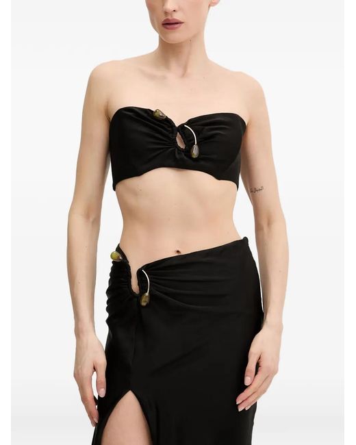Bardot Black Dylan Embellished Bandeau Top
