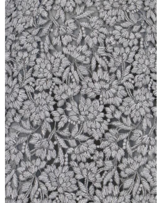 Ermanno Scervino Gray Lace Midi Skirt