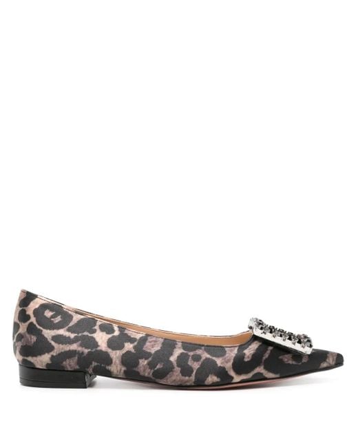 Roberto Festa Brown Amaia Leopard-Print Ballerina Shoes