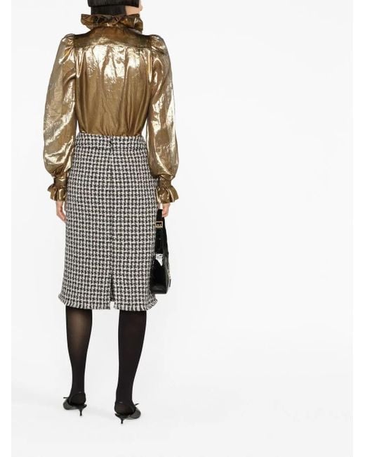 Lanvin White Tweed Pencil Skirt