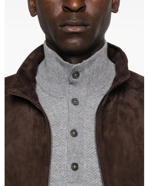 Corneliani Gray Button-Fastening Sweater for men
