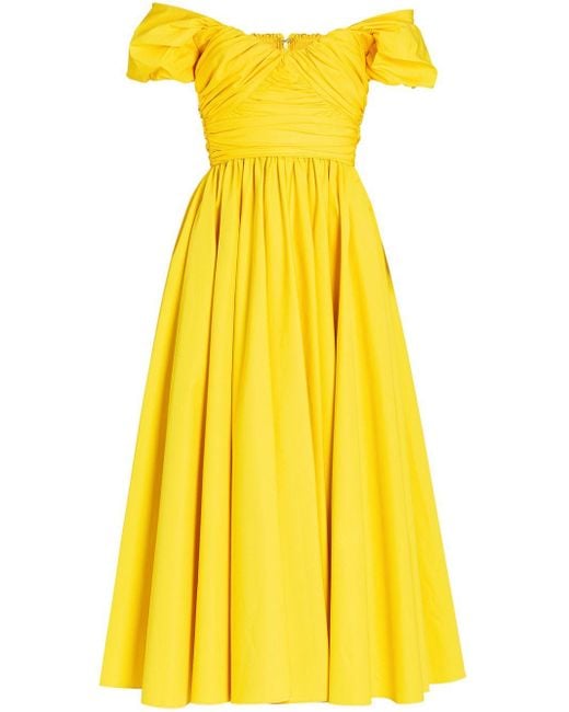 Giambattista Valli Yellow Poplin Midi Dress