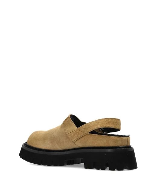 Moschino Natural Buckle Strap Mules