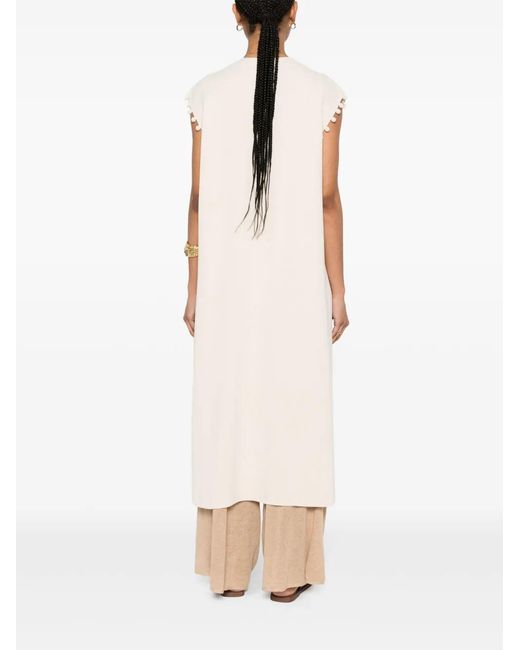 Max Mara White Crochet-Trim Cotton Midi Dress