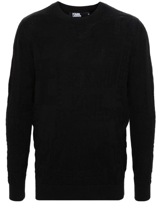 Karl Lagerfeld Pullover mit Jacquard-Logo in Black für Herren