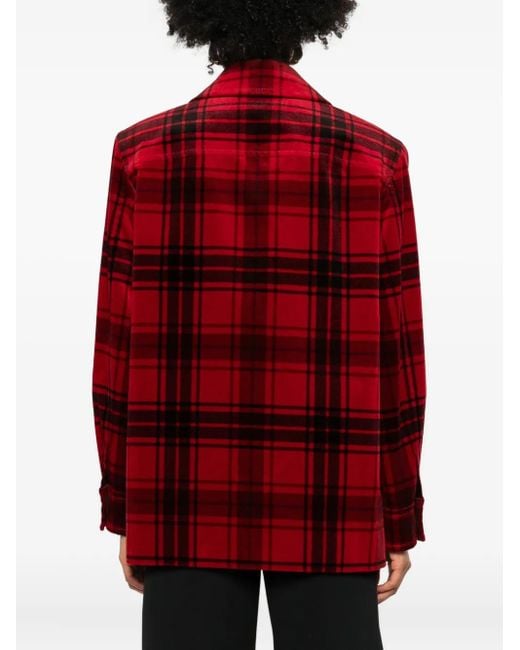 Saint Laurent Red Checked Jacket