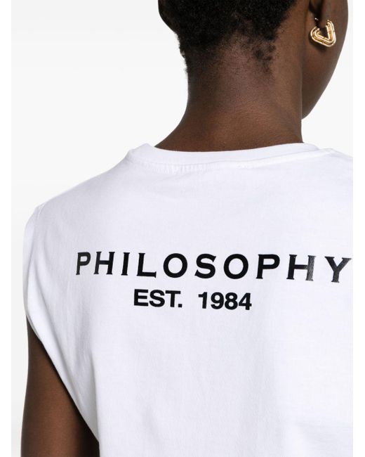 Philosophy Di Lorenzo Serafini White Trägershirt mit Logo-Print