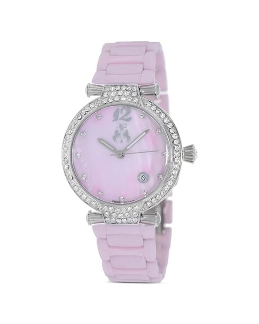 Jivago Pink Montre Bijoux Mm À Ornements En Cristal