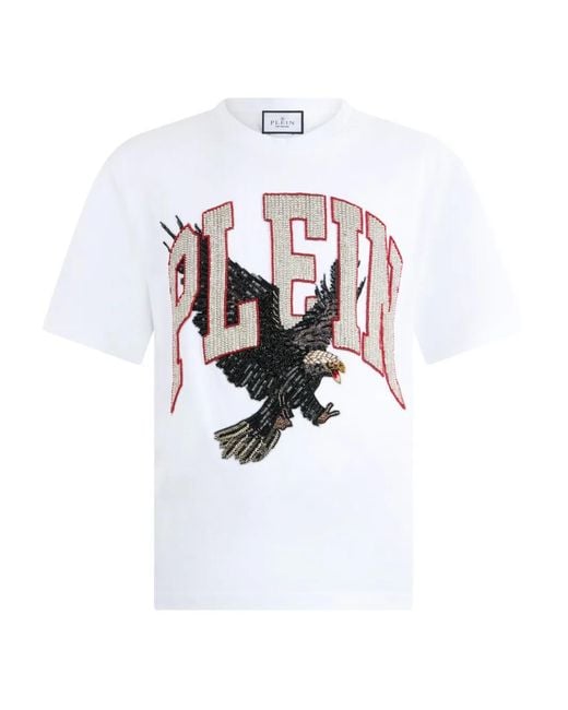 Philipp Plein White Eagle Crew-Neck T-Shirt for men