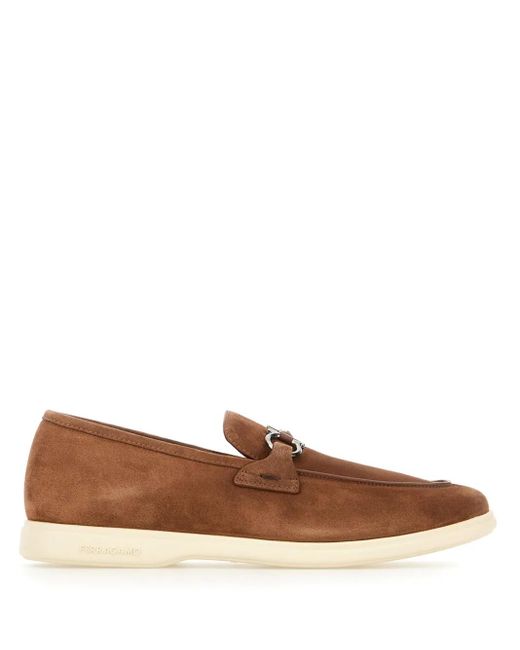 Ferragamo Brown Suede Loafers for men